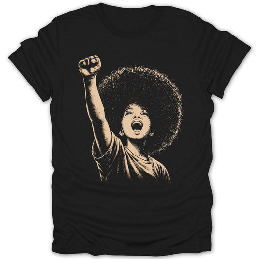 Afro Girl Fist W Tee - Zion Threadz