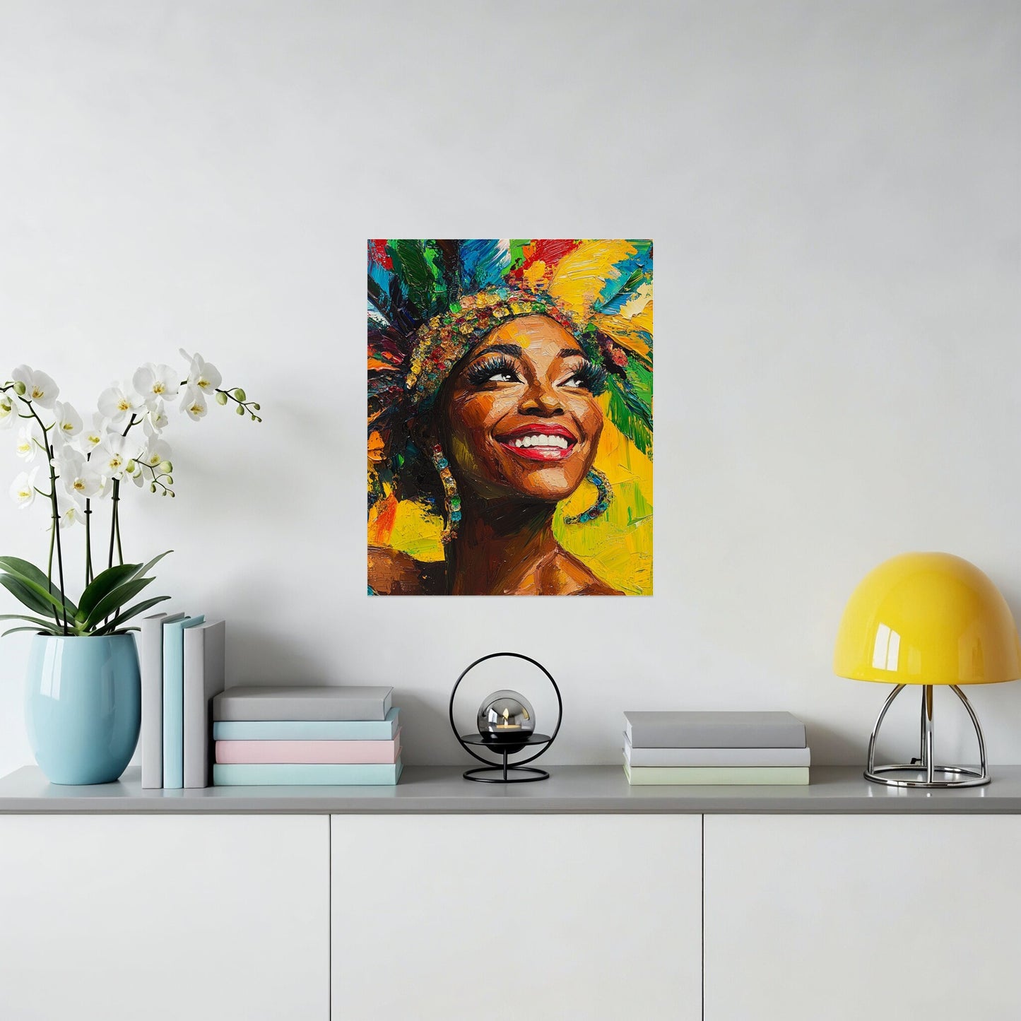 Colorful Smiling Woman Portrait Painting product