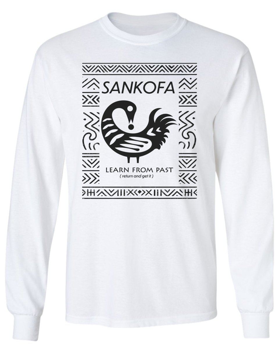 Sankofa Adinkra Pattern Long Sleeve Tee - Zion Threadz