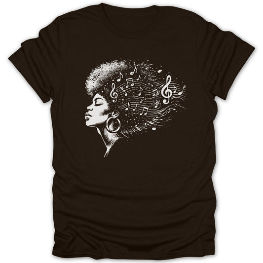 Afro Girl Music Notes Tee - Zion Threadz