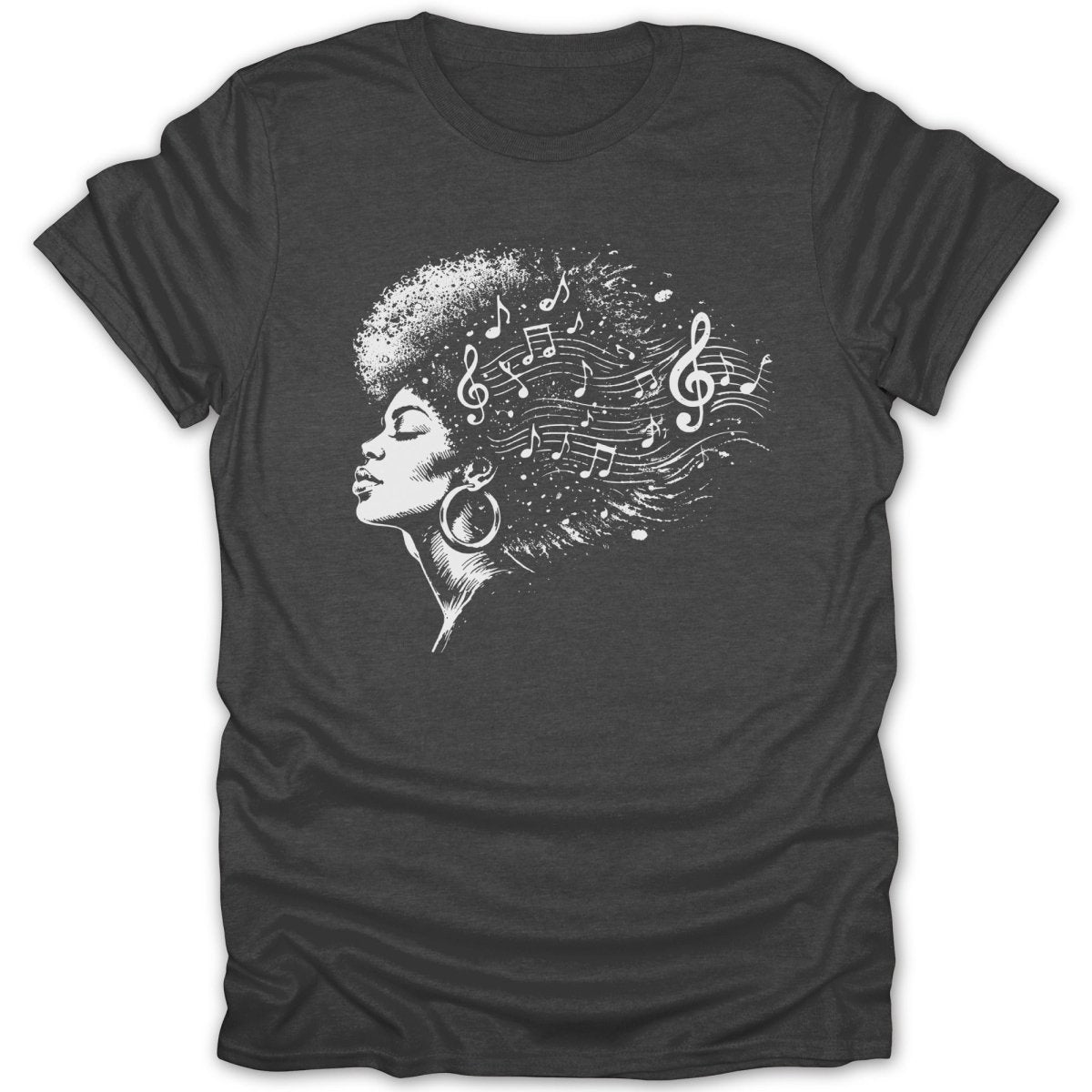 Afro Girl Music Notes Tee - Zion Threadz
