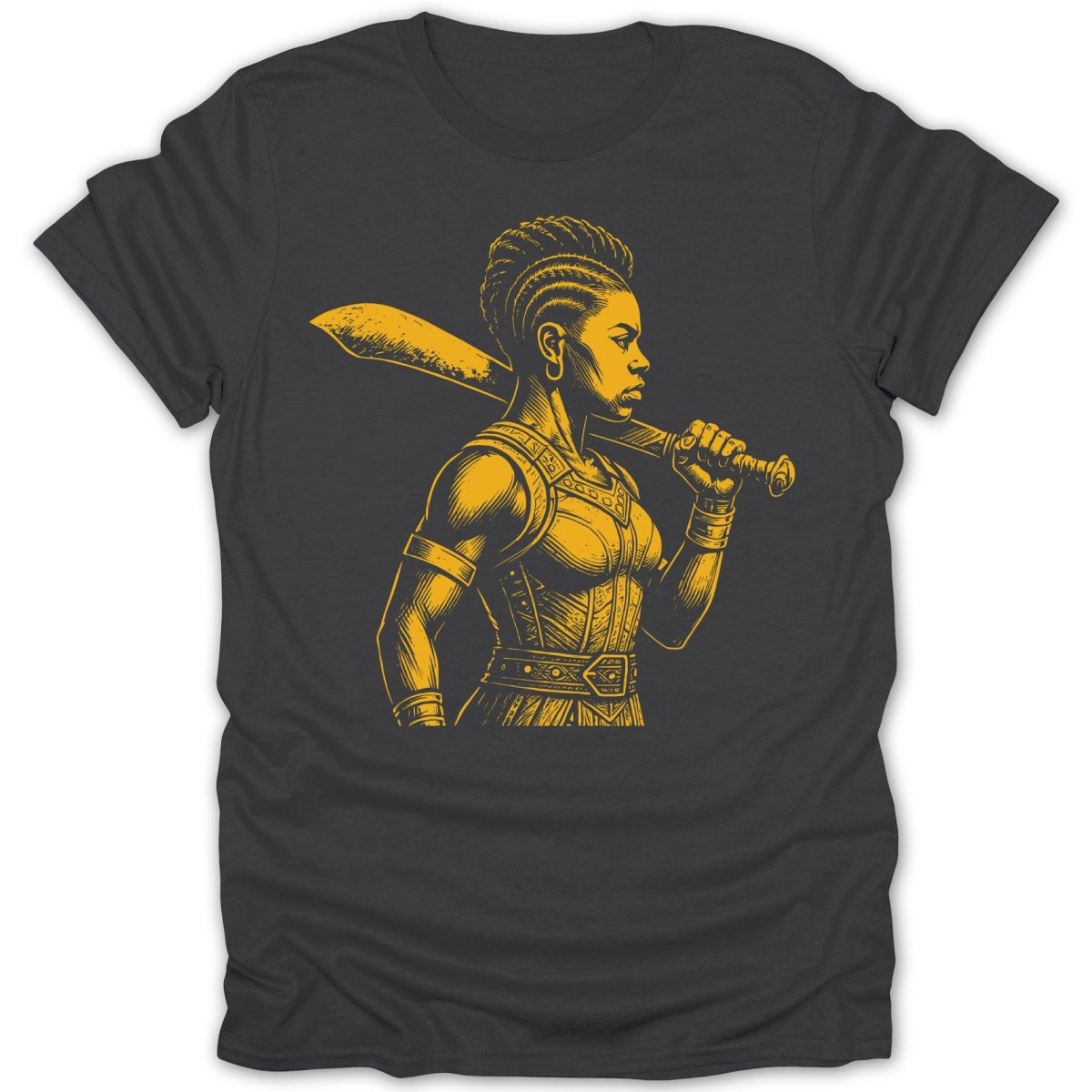 Fearless Kpojito (Woman King) Gold Illustration Tee - Zion Threadz