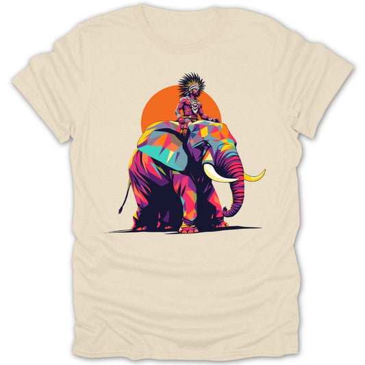 Colorful Elephant And Warrior Tee - Zion Threadz