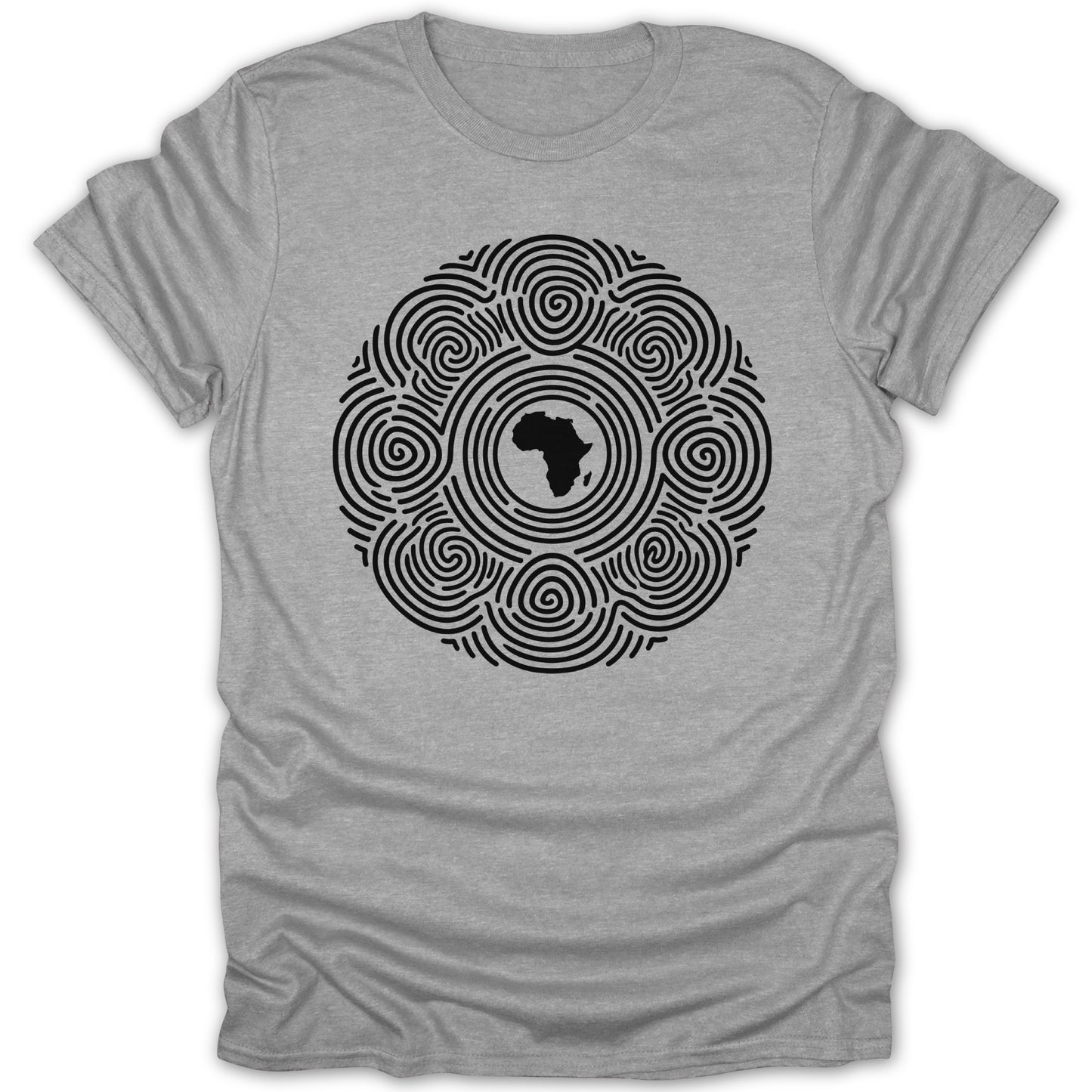 African Continent Patterned Circle Design T-shirt