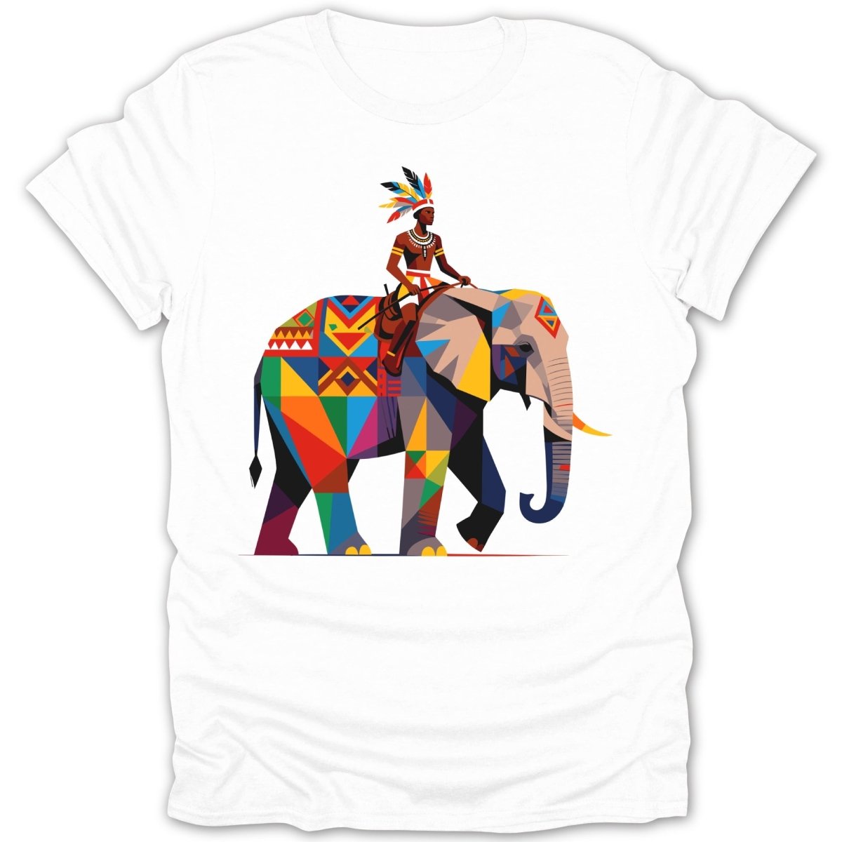 Colorful Tribal Elephant With Rider Tee - Zion Threadz