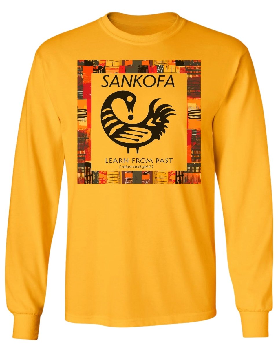 Adinkra Sankofa Color Pattern Long Sleeve Tee - Zion Threadz
