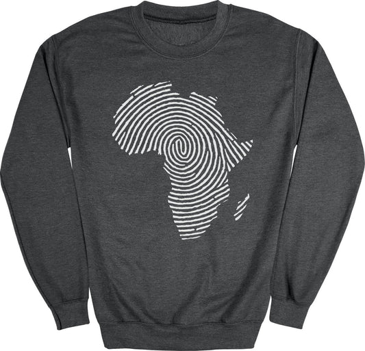 Africa Fingerprint BW Sweatshirt - Zion Threadz