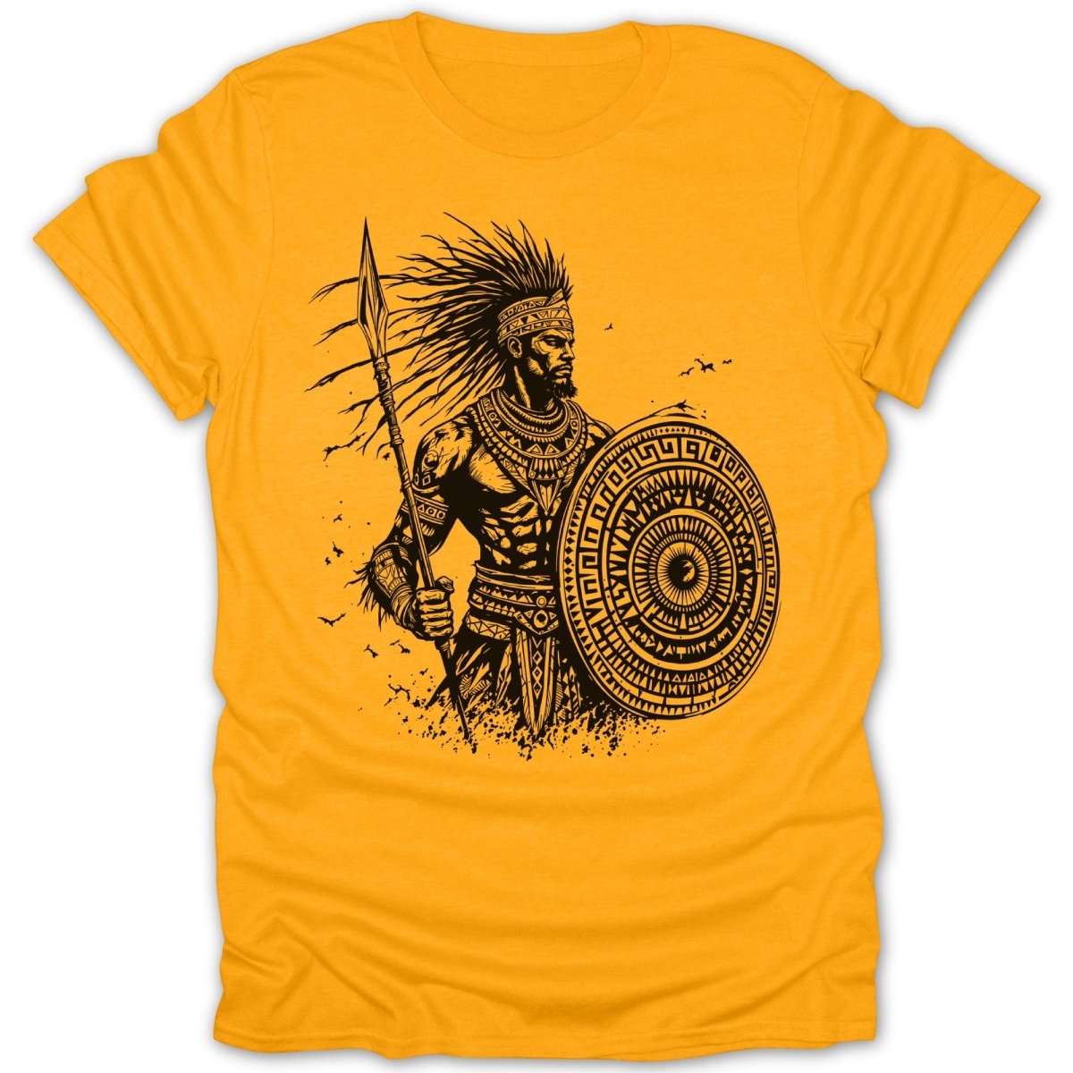 African Spear and Shield Pose Tee - Zion Threadz