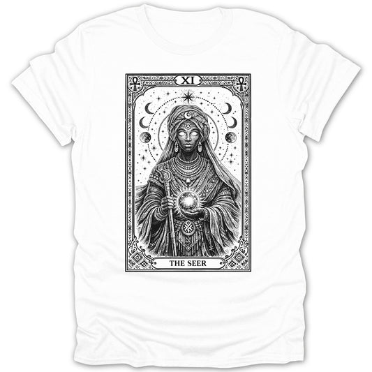 XI THE SEER Tarot Card Mystical Celestial Woman product type
Tarot Card
The Seer
Mystical
Celestial
Oracle
Psychic
Divination
Spiritual
Esoteric
Witchy
Occult
Goddess
Moon Phases
Stars
Crystal Ball
Fantasy Art
Black White
Boho Style
Magic
Fortune Teller