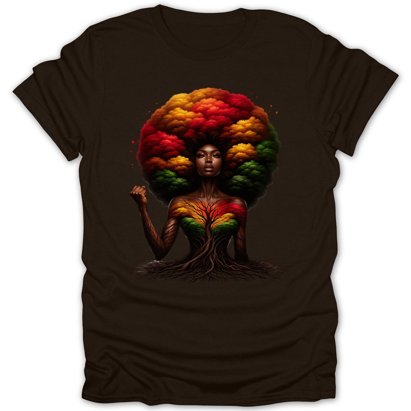 Vibrant Afro Tree Artwork Tee Shirt fashion product