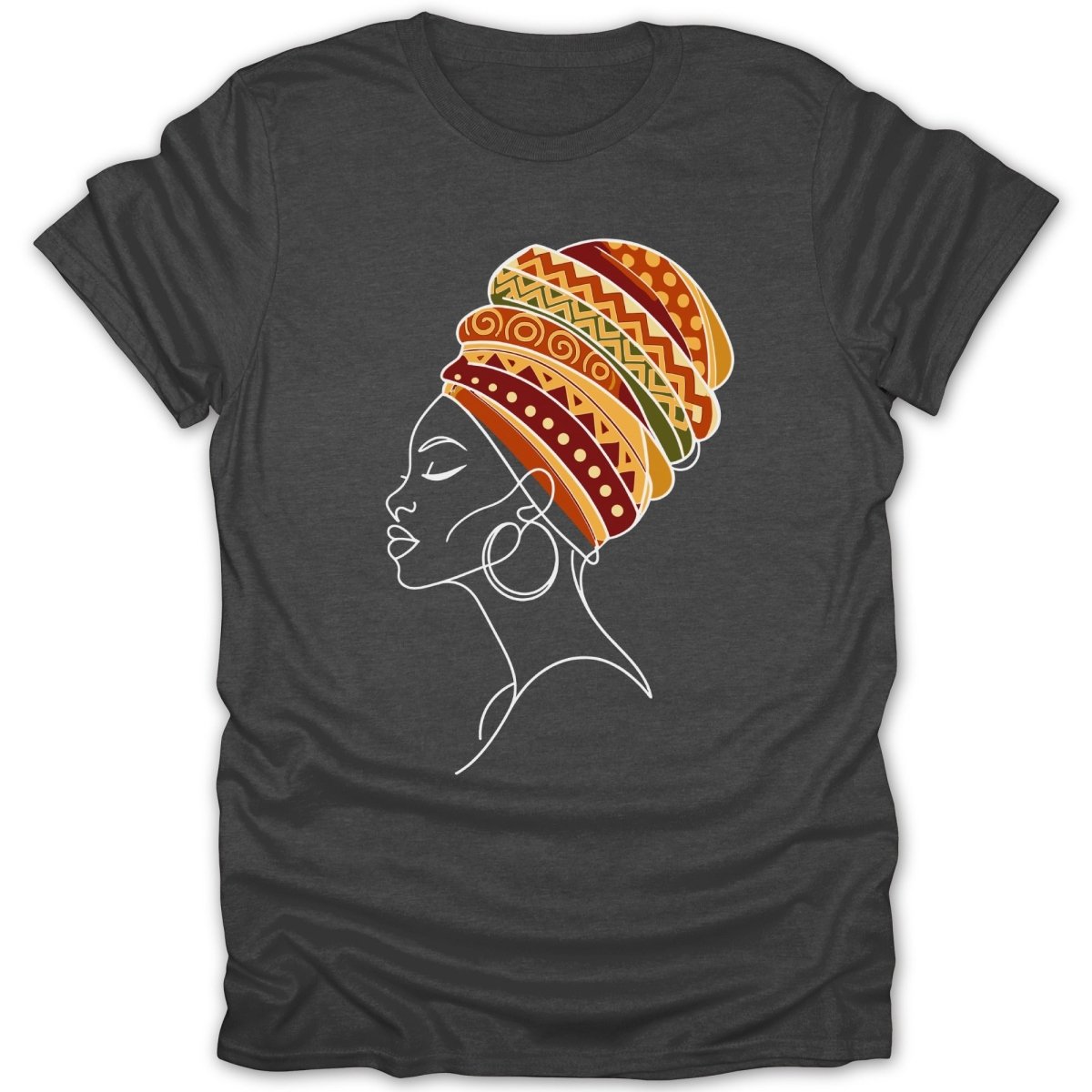 African Queen Colorful Head Wrap Tee - Zion Threadz
