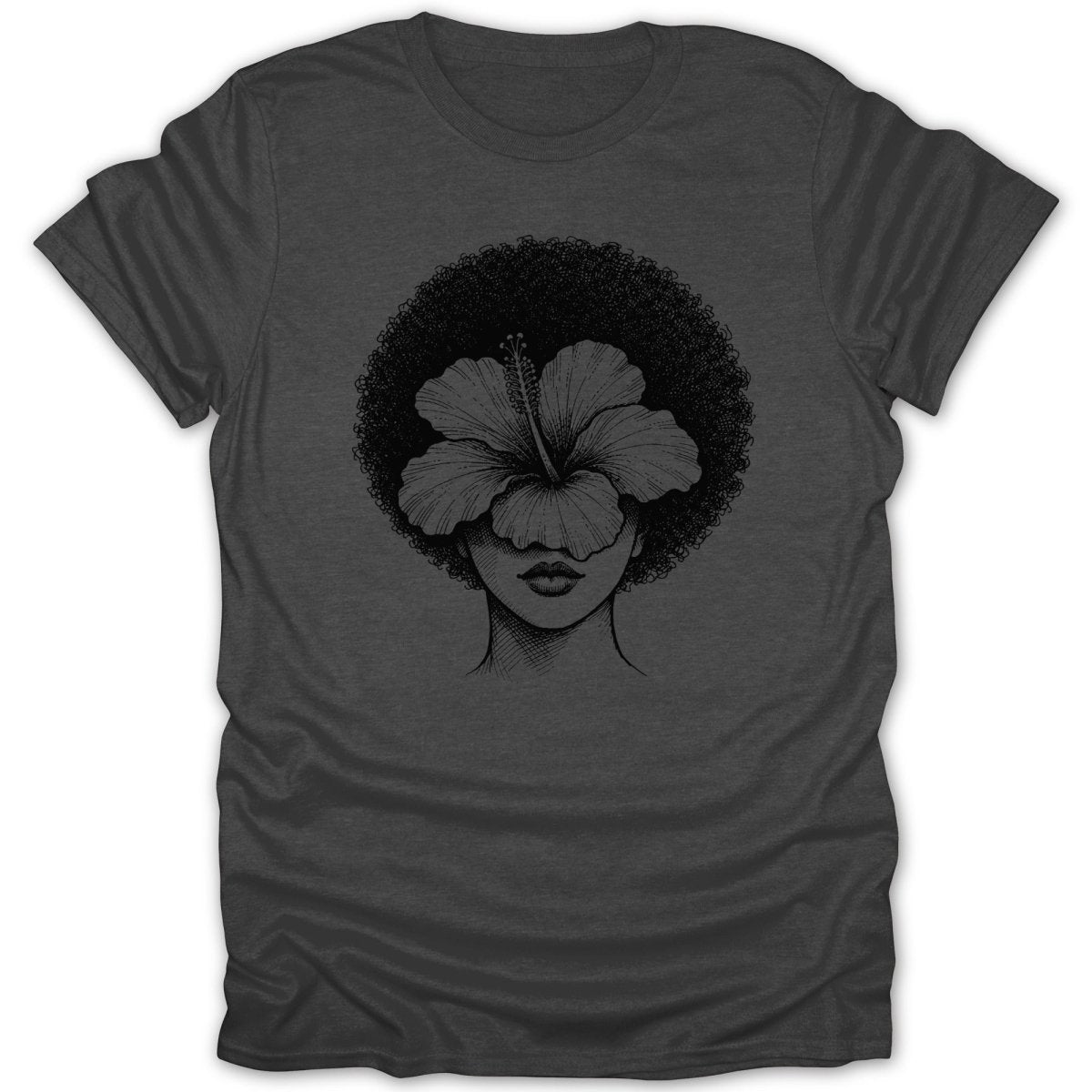 Afro Woman Hibiscus Tee - Zion Threadz