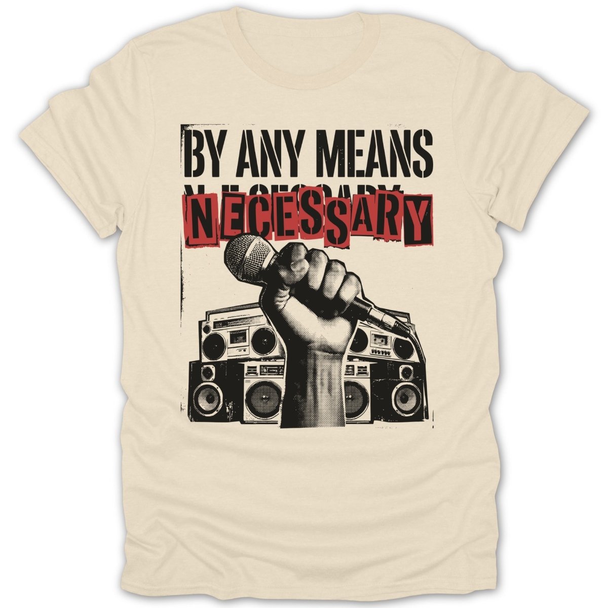 Any Means Mic Fist Tee - Zion Threadz