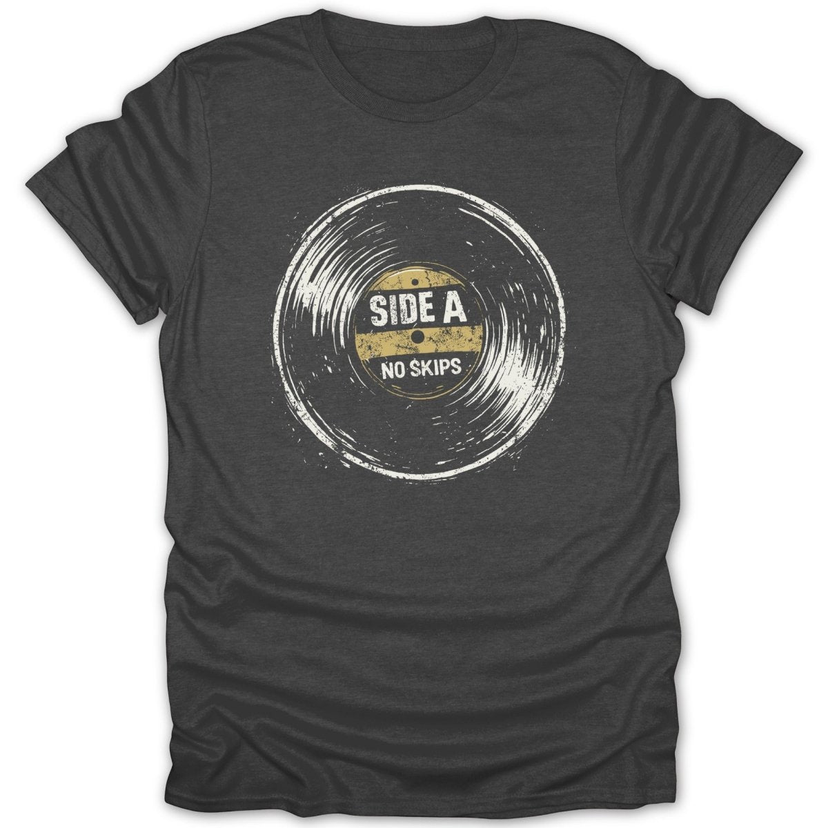 SIDE A NO SKIPS Vinyl Record Design Graphic Tee - Zion Threadz