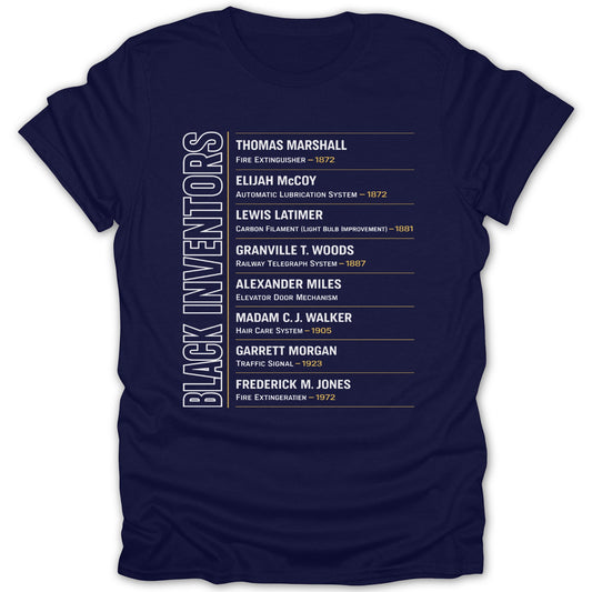 Black Inventors Tribute T-Shirt Celebrating Iconic Achievements