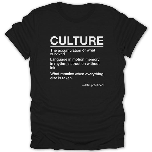 Culture Definition Black T-shirt for Everyday Wear