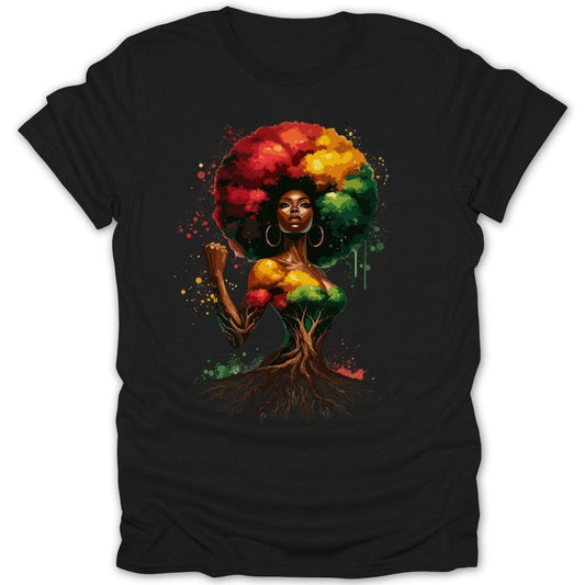 Afro Tree Woman 2 Tee - Zion Threadz