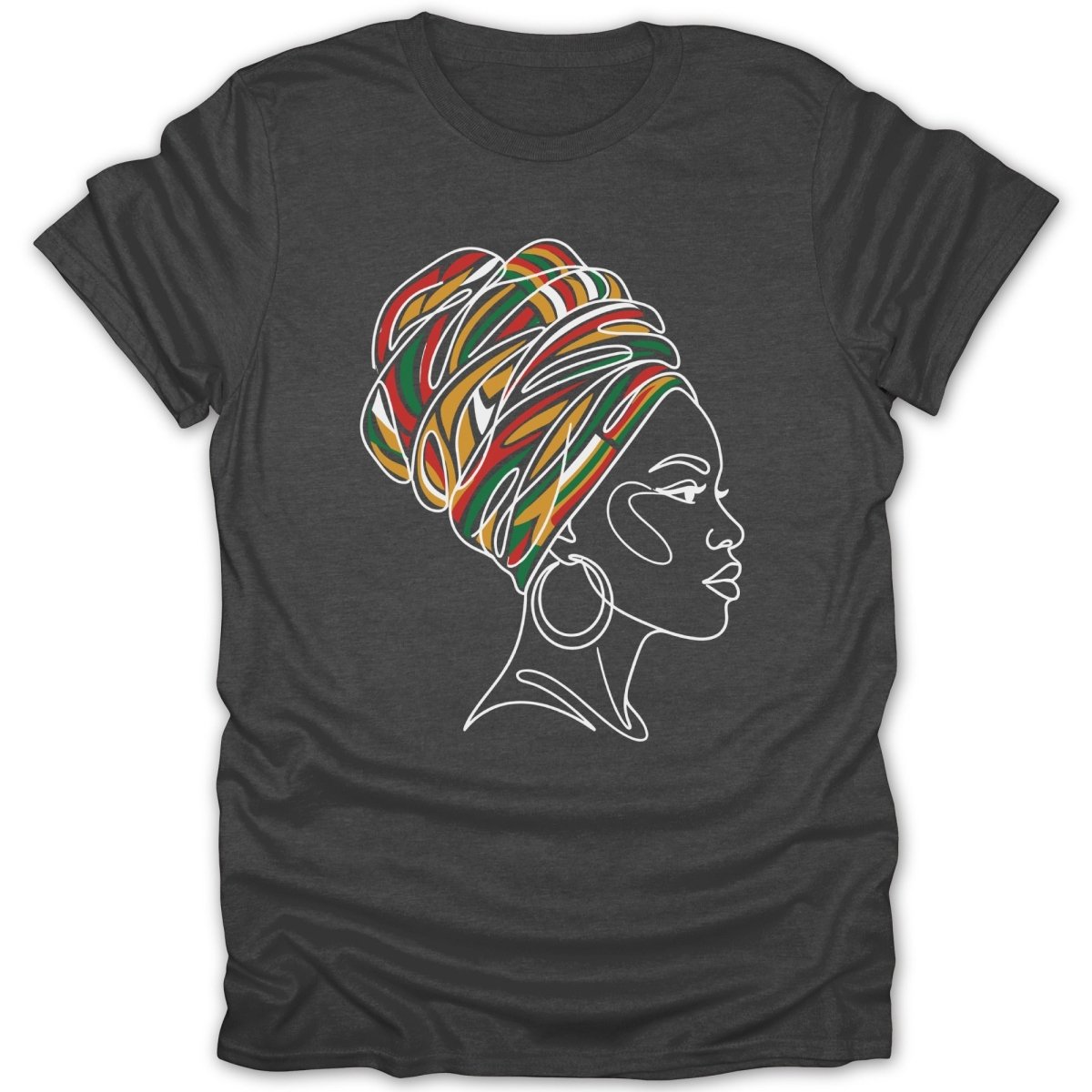 African Queen Abstract Head Wrap Tee - Zion Threadz