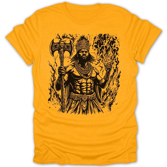 Shango God Of Thunder Yoruba In Black Tee - Zion Threadz