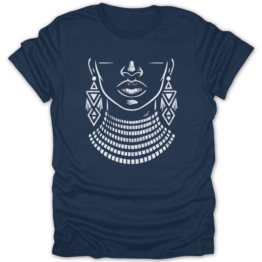 Geometric Woman Face Beaded Necklace Earrings product type