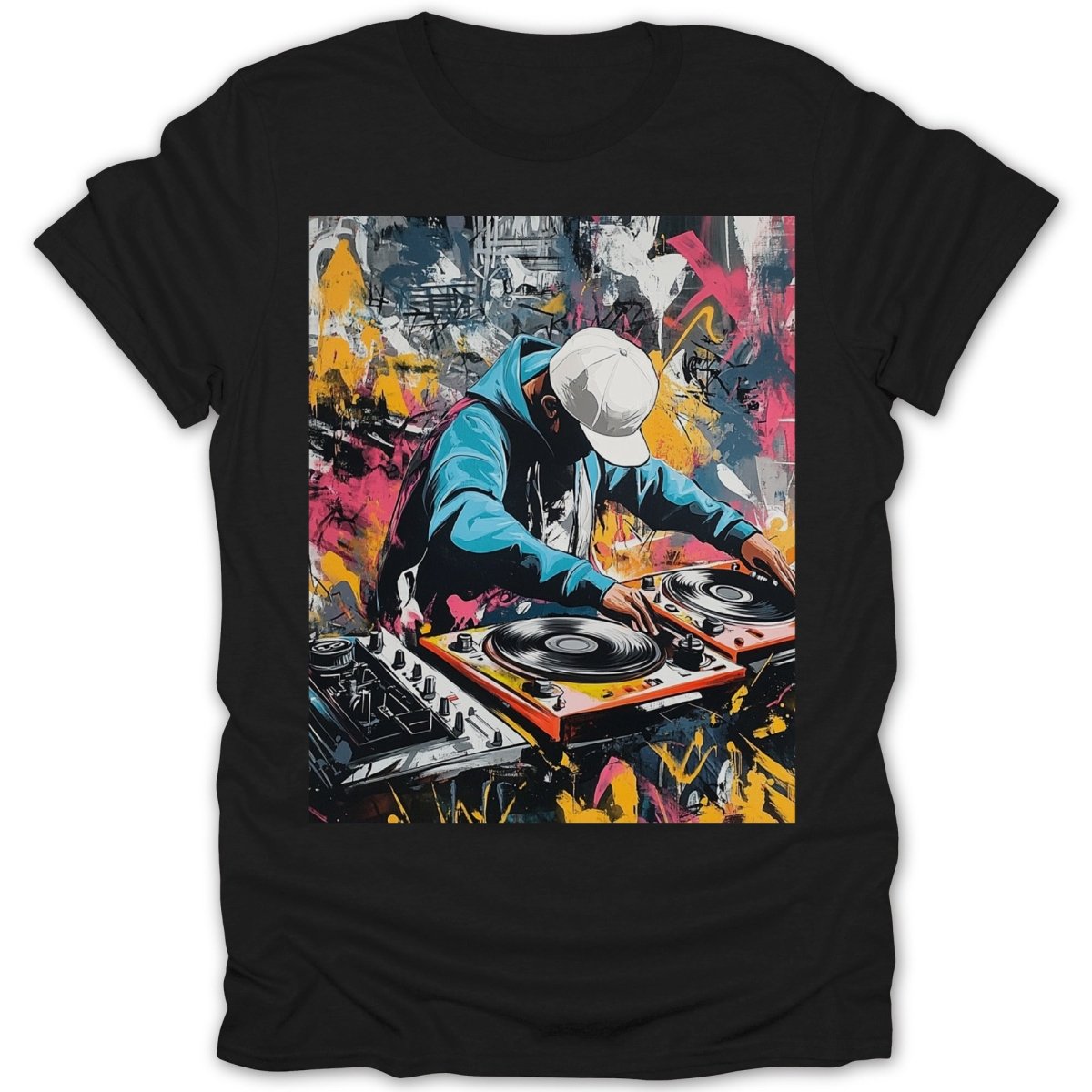 Vibrant DJ Action & Graffiti Tee - Zion Threadz