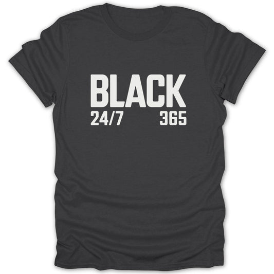 Black 24/7 365 Tee - Zion Threadz