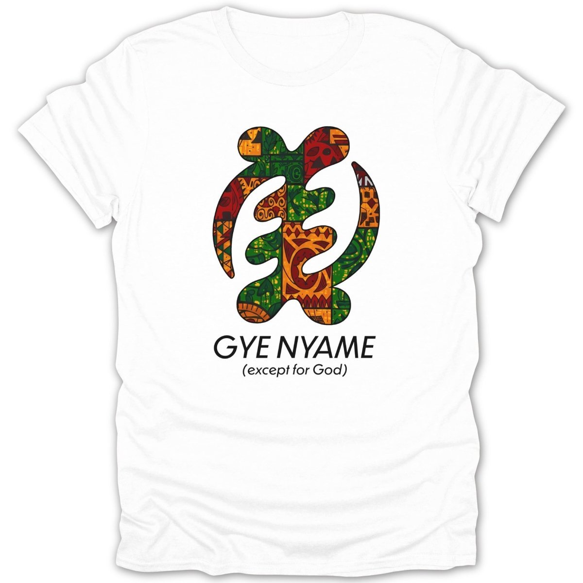 Adinkra Gye Nyame Pattern 1 & Text Tee - Zion Threadz