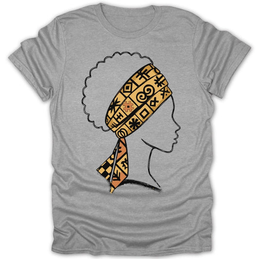 African Woman Silhouette Headwrap Tee - Zion Threadz