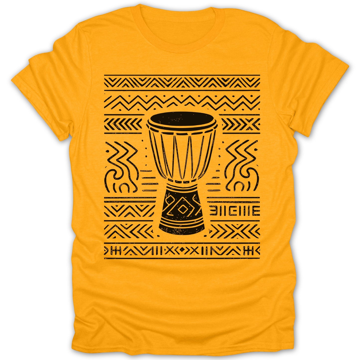 Vibrant Tribal Drum Graphic Printed Yellow T-Shirt product