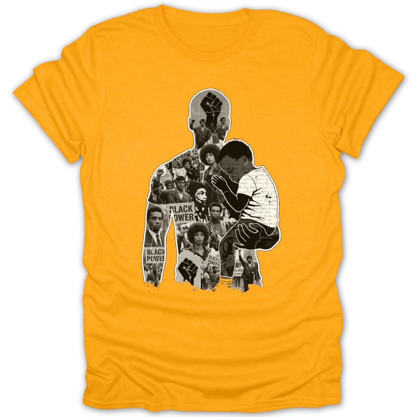 Black Power Afro-Centric Art Yellow T-shirt Product