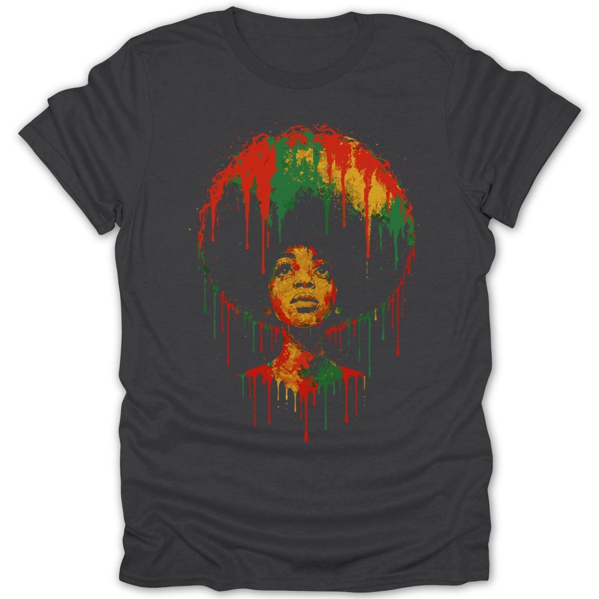Afro Girl Paint Drip Tee - Zion Threadz