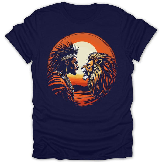 Warrior Lion Stare Sunset Tee - Zion Threadz
