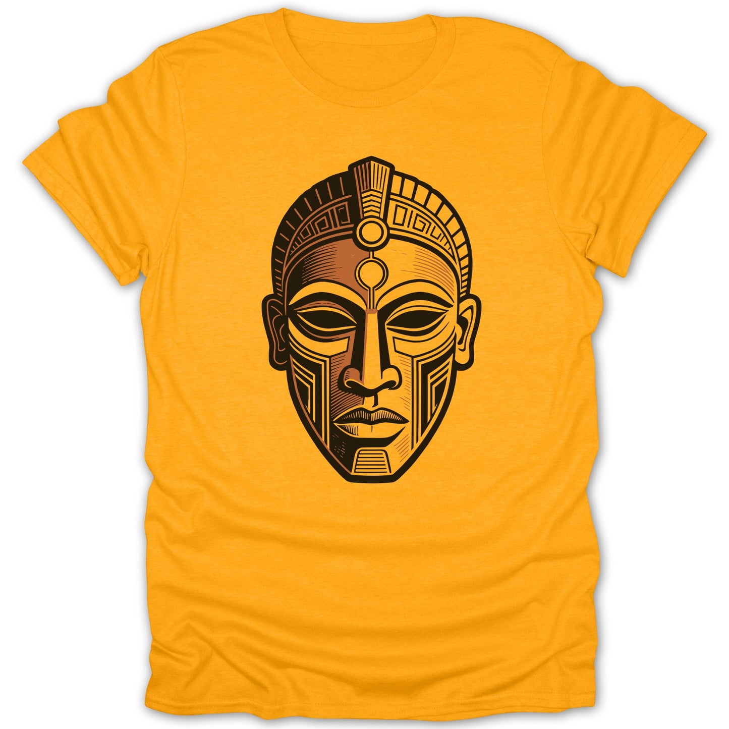 Ancient Tribal Mask Graphic Print T-shirt