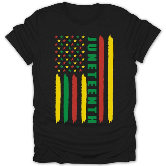 Juneteenth Flag Vert Tee - Zion Threadz