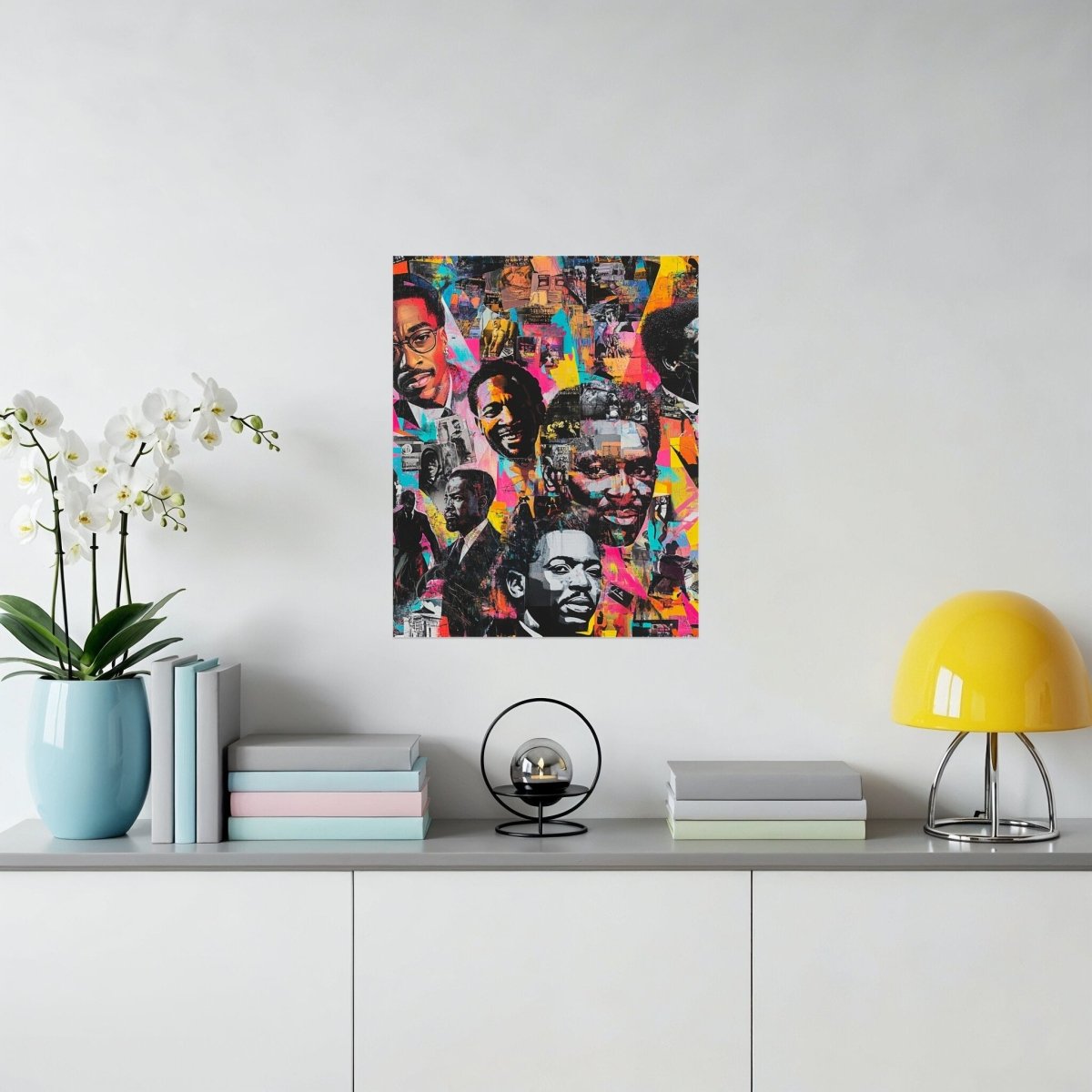 Celebratory Figures In A Colorful Collage Art Design Poster - Zion Threadz