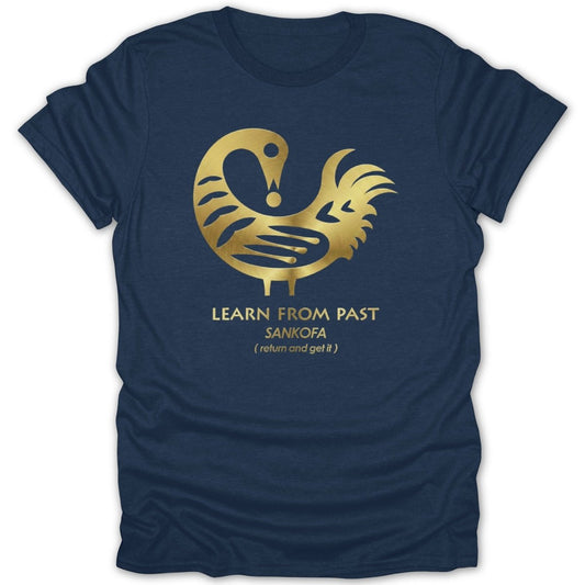 Sankofa Learn From Past Gold Tee - Zion Threadz