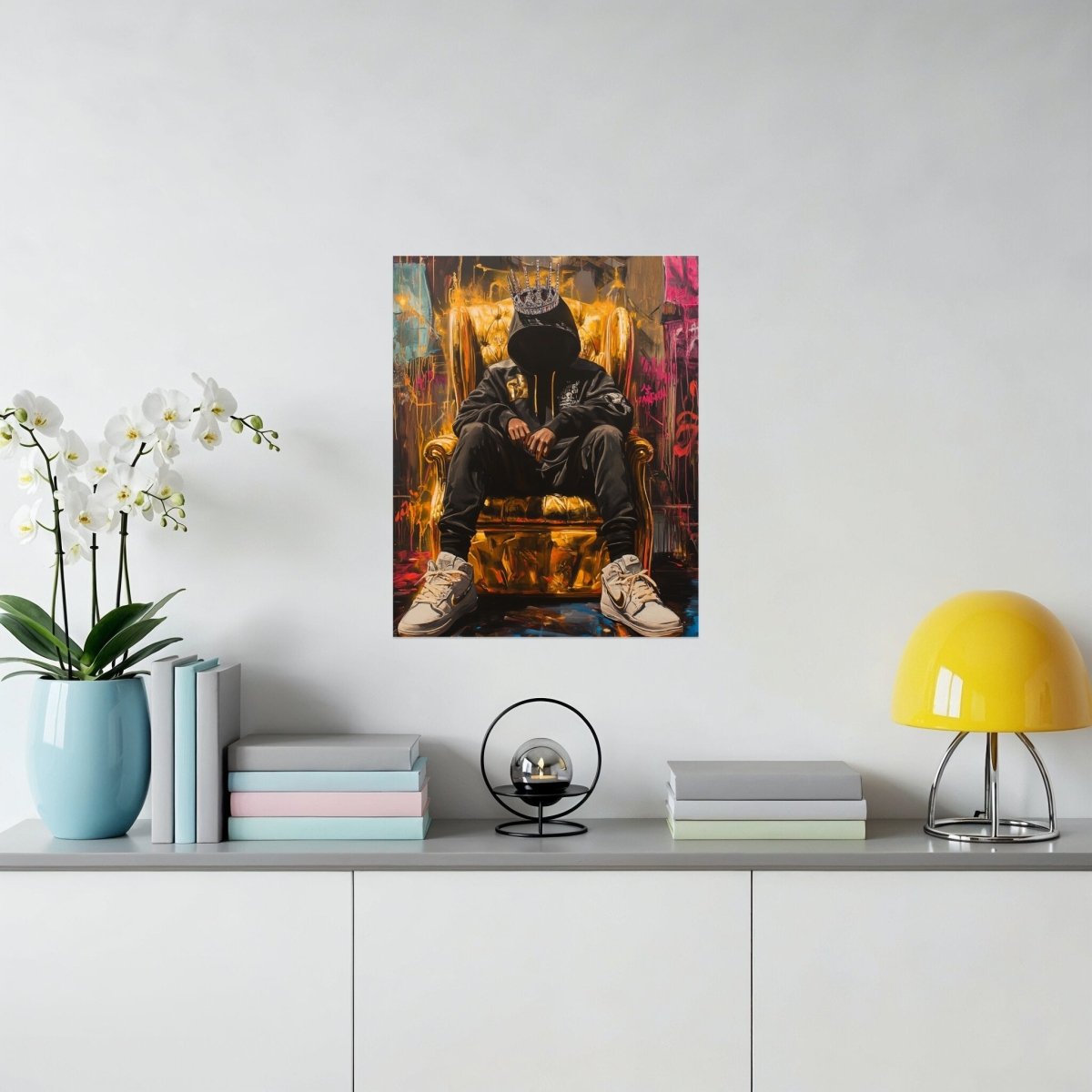 King Hooded on Throne Artistic Expression Digital Art Poster - Zion Threadz