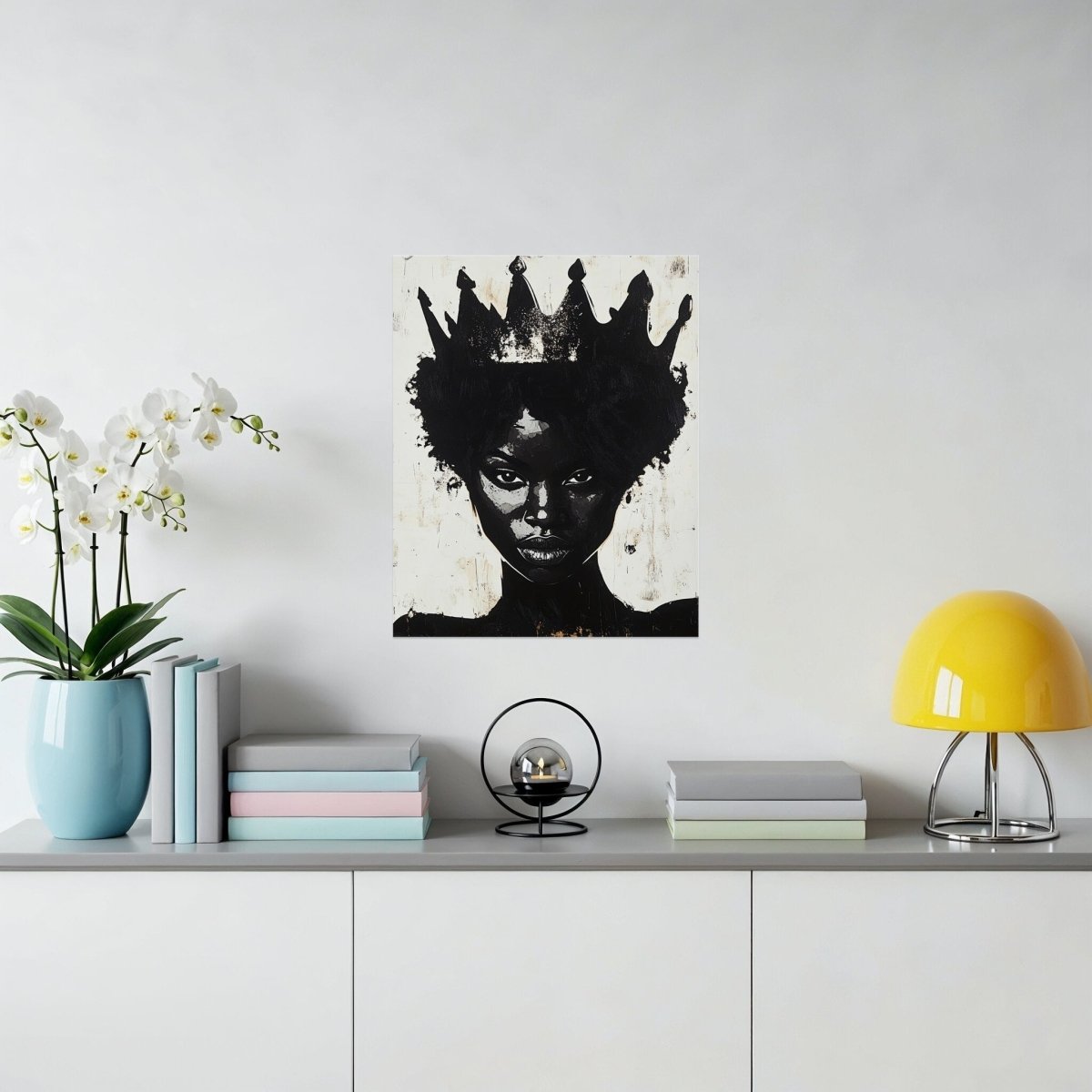 Powerful Queen Black and White Graphic Design Poster - Zion Threadz