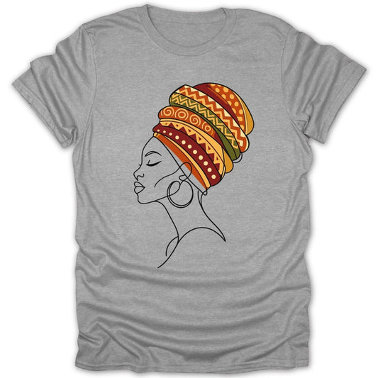 African Queen Colorful Head Wrap Tee - Zion Threadz