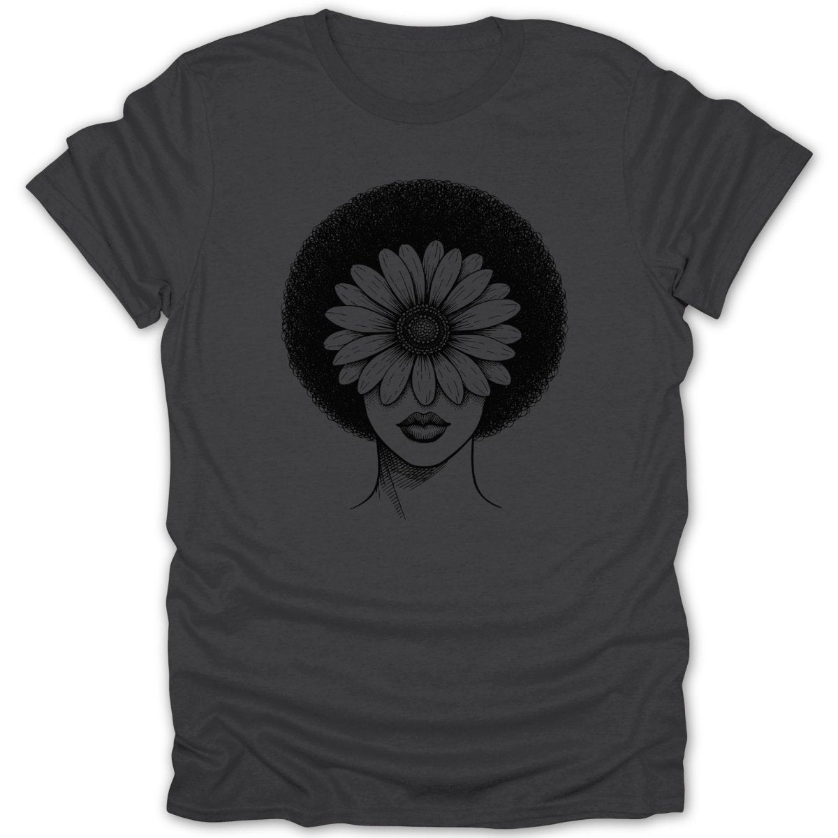 Afro Woman Daisy Flower Tee - Zion Threadz
