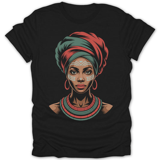 Traditional Woman with Headdress Graphic T-shirt