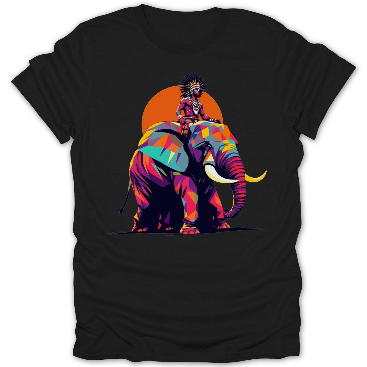 Colorful Elephant And Warrior Tee - Zion Threadz