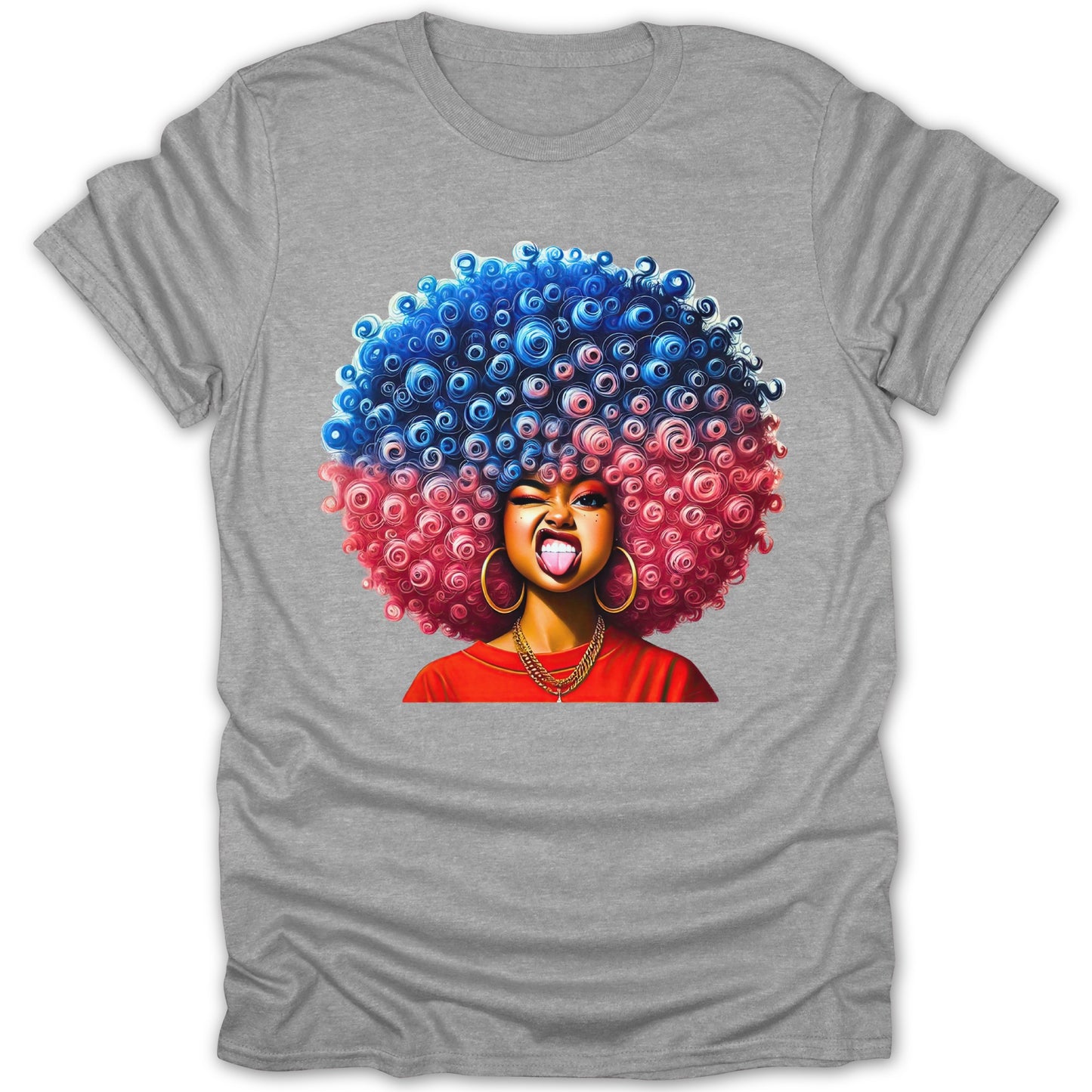 Colorful Afro Art Graphic T-Shirt garment