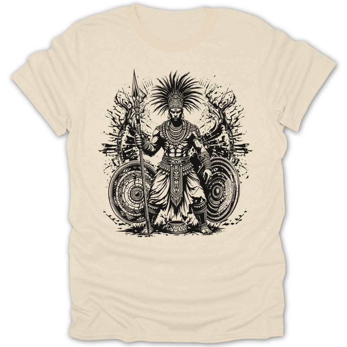 African Warrior Spear and Shield Tee - Zion Threadz