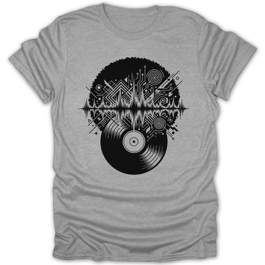 Vinyl Record Afro Fusion Design Tee - Zion Threadz