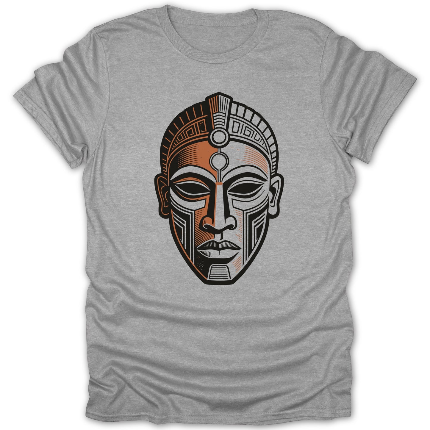 African Tribal Mask Design Graphic Print T-shirt