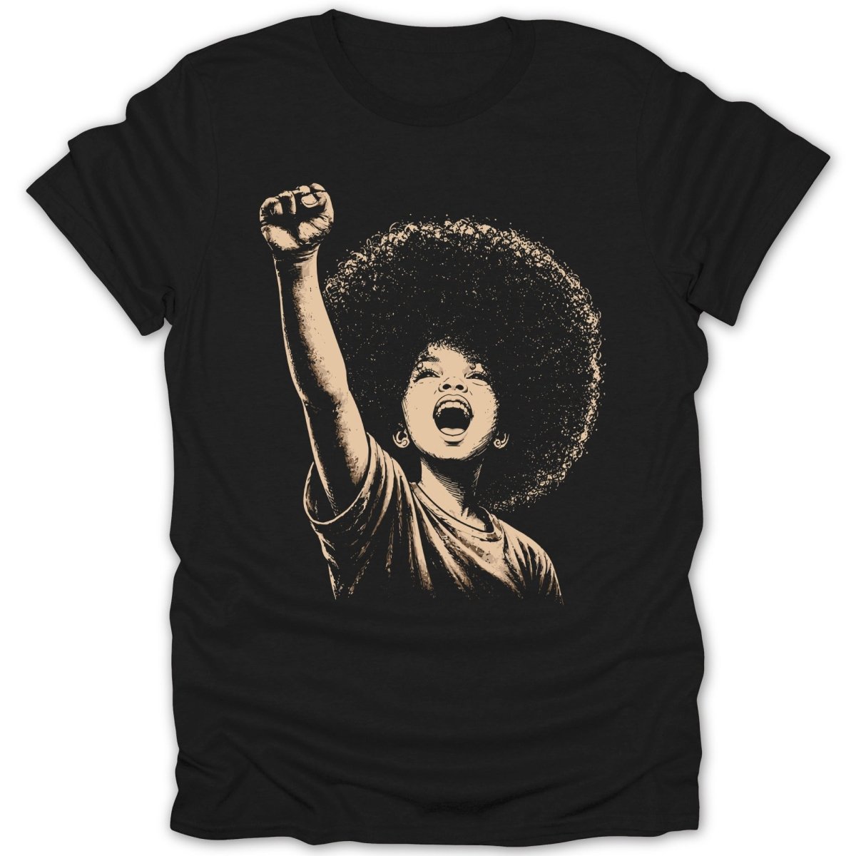 Afro Girl Fist W Tee - Zion Threadz