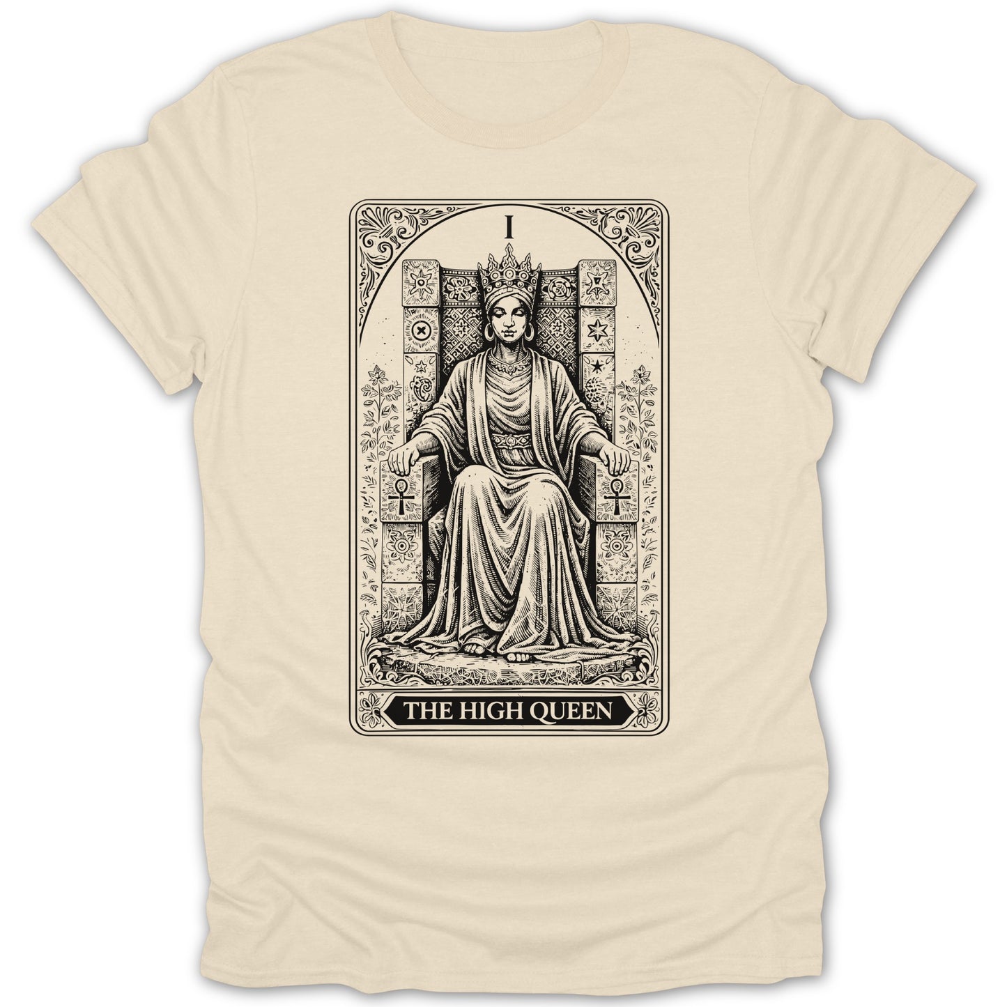 The High Queen Tarot Card Graphic T-shirt Design