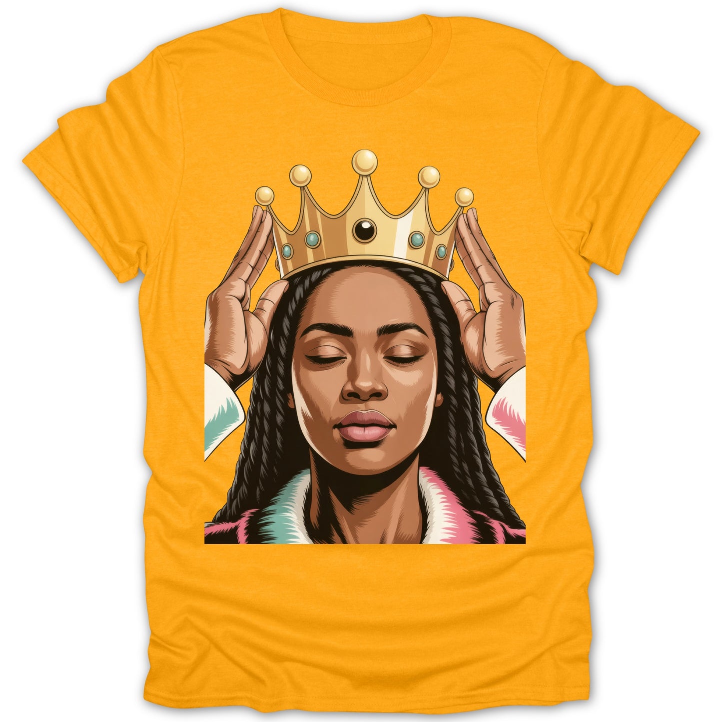 Bold Queen in Crown Graphic T-shirt for Empowered Looks