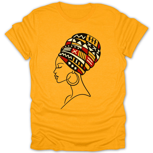 African Woman Profile Headwrap Geometric Design product type